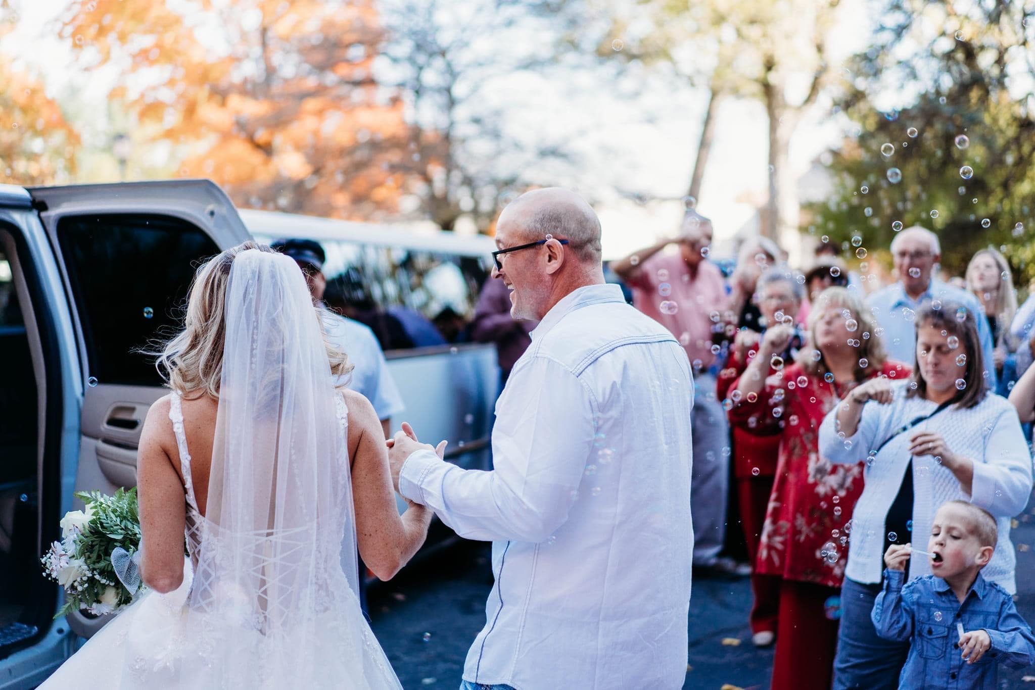 Elite Whiteman Limo stretch limousine at a wedding